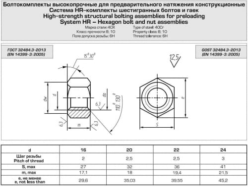 High-strength structural bolting assemblies for preloading, GOST 32484.3-2013 
